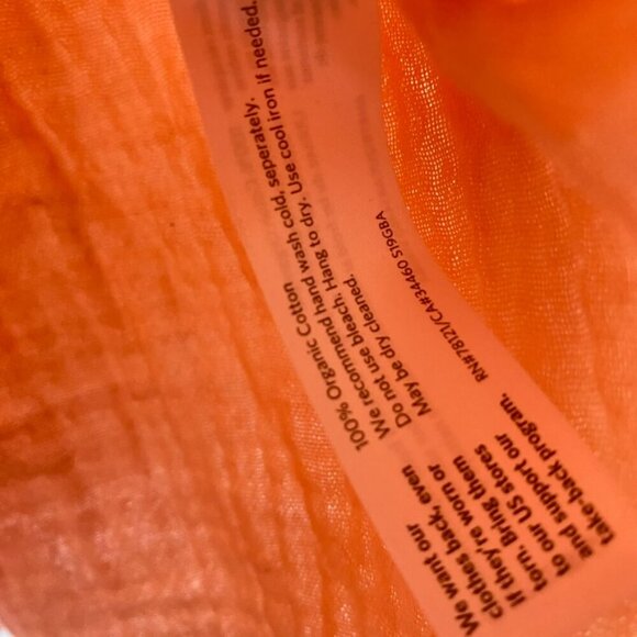 Eileen Fisher Organic Cotton Peach Gauze Button Down Top - Picture 8 of 12